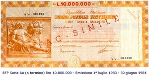 Buono fruttifero postale storico 1983-1984