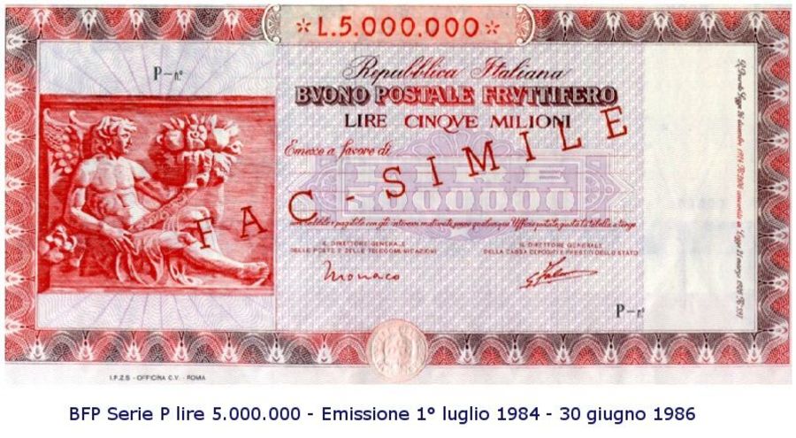 Buono fruttifero postale storico 1984-1986