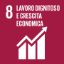 icona SDGs lavoro dignitoso e crescita economica