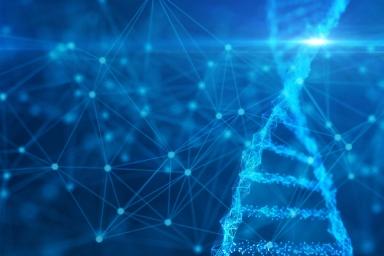 Illustrazione astratta di una struttura simile al DNA.