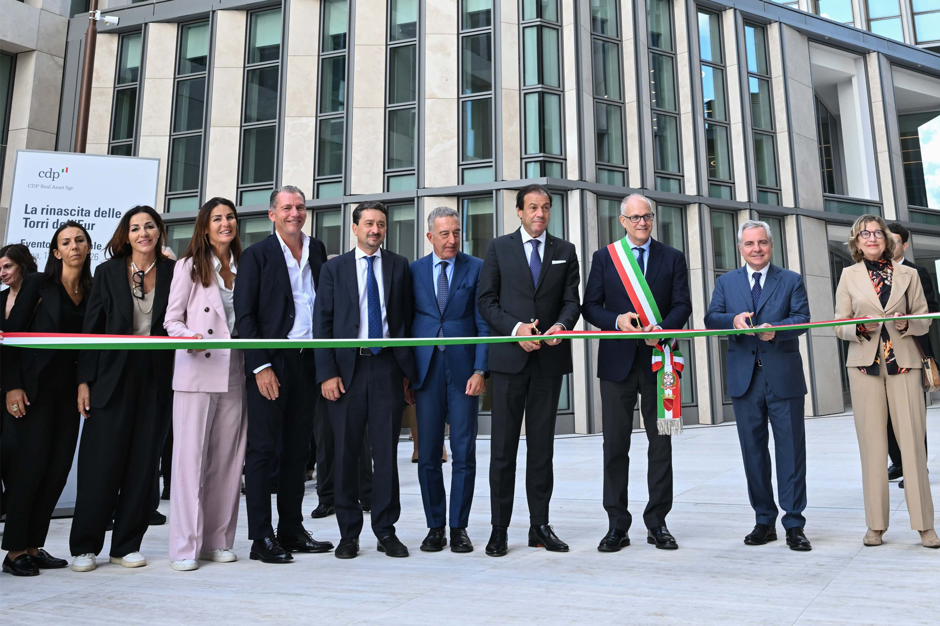 taglio del nastro inaugurazione Torri EUR