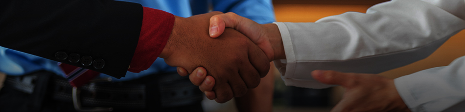 Due persone si stringono la mano.