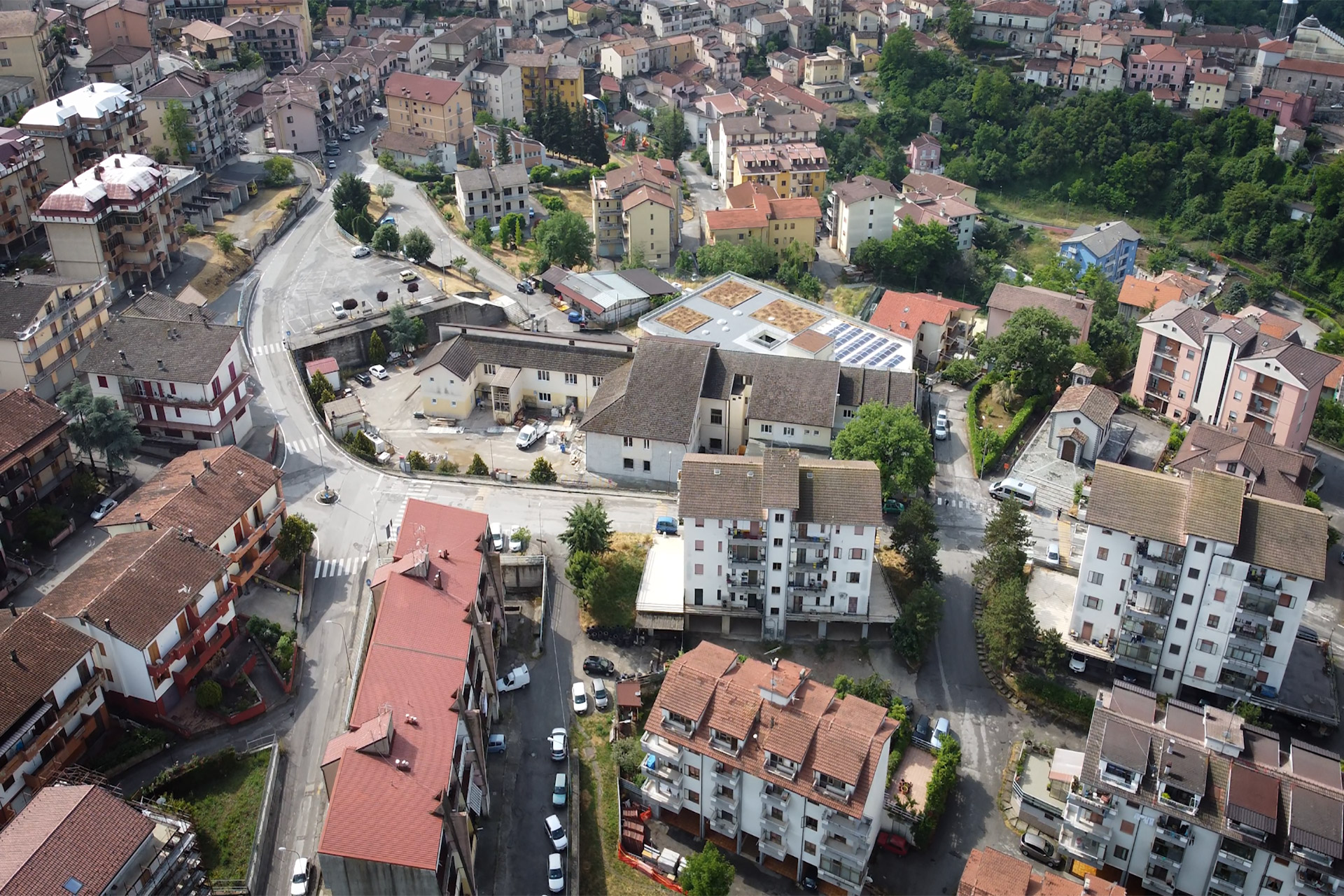 Vista aerea del centro storico di Tito in Basilicata
